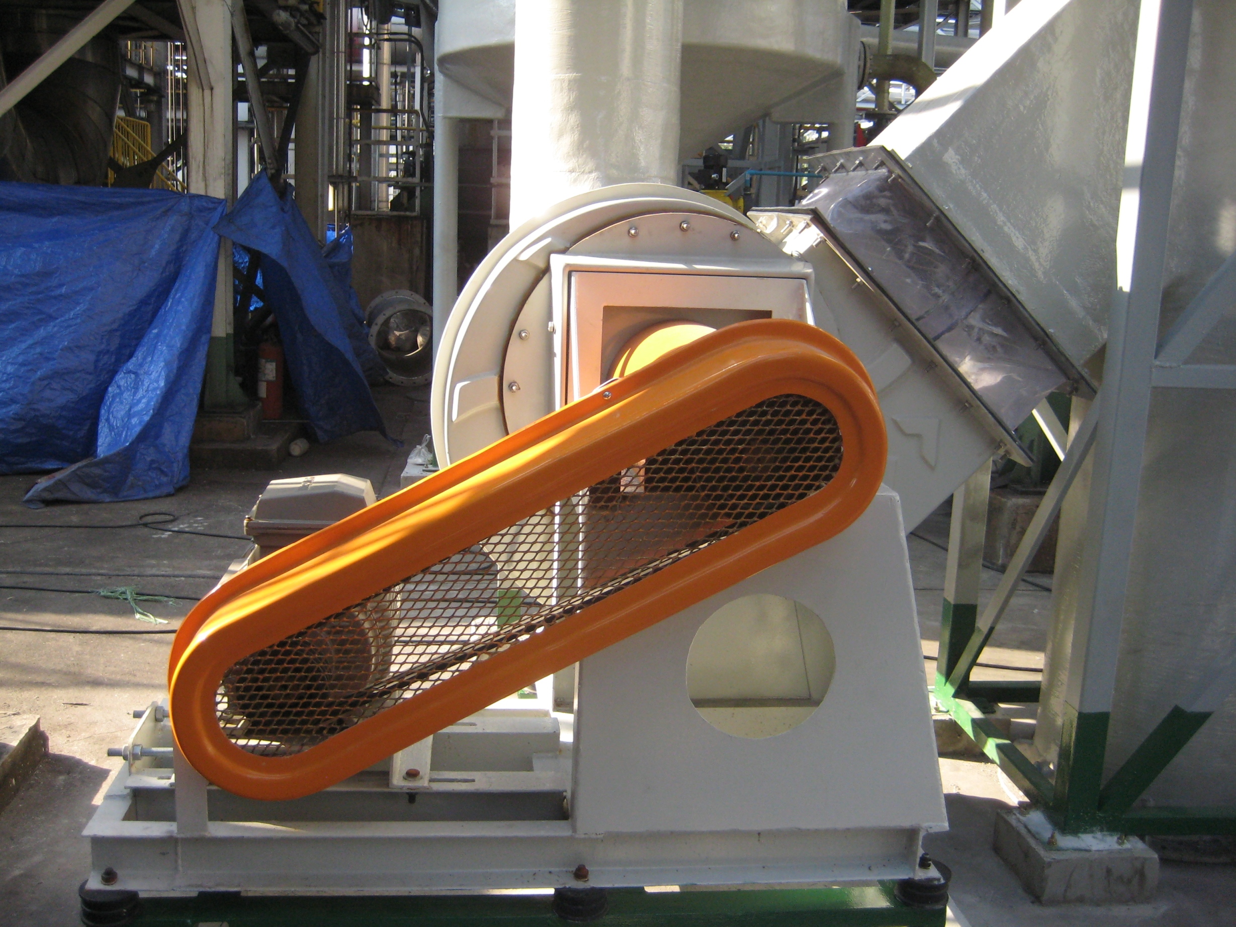 FRP Blower พร้อมมอเตอร์และฝาครอบสายพาน